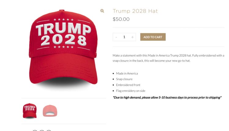Trump 2028 clothing drives third questions from the White House

