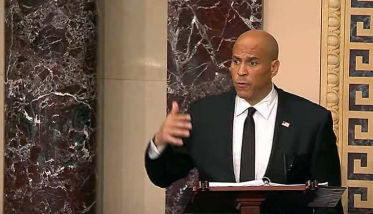 Senator Cory Booker leads the Senate as long as it can stand to protest against Trump

