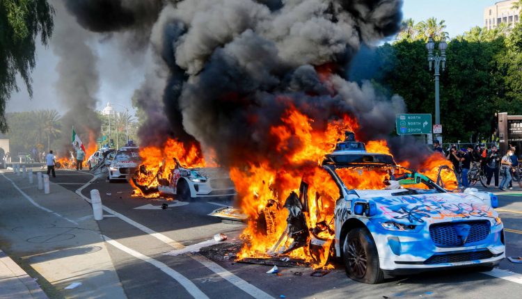 Waymo vehicles set on fire

